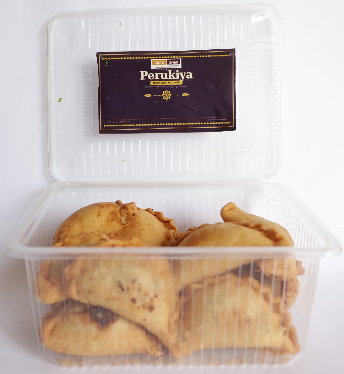 Apna Swad Festive Gift Box – Jaggery Thekua 400g (Pure Desi Ghee) + Khoya Perukiya 400g (Pure Desi Ghee) + Atta Nimki 400g (Classic) | 3-Pack