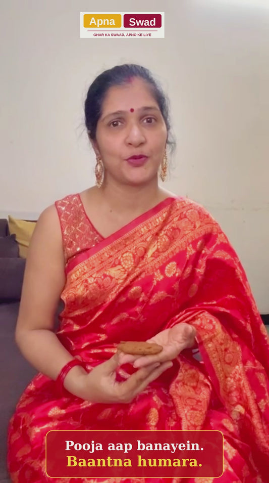 How Apna Swad Chhath thekua is made — gur, atta, ghee, saancha, small-batch frying